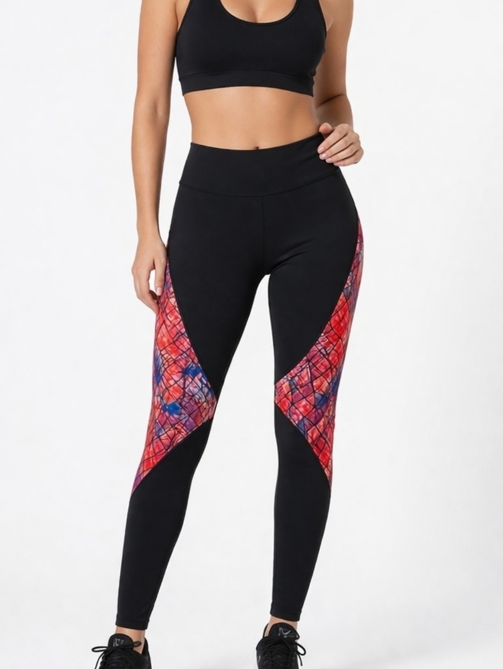JESSICA SIMPSON Gray Geometric Mesh Yoga Athletic Ankle Pants